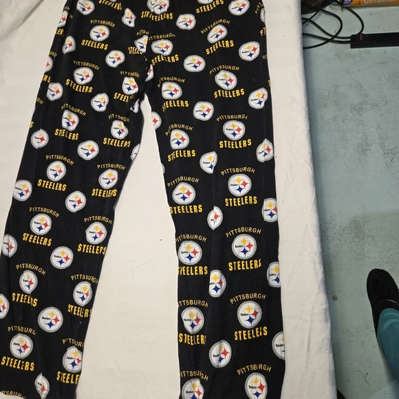 Men's Reebok Pittsburgh Steelers Sleep Pants S Black Yellow - Picture 5 of 5